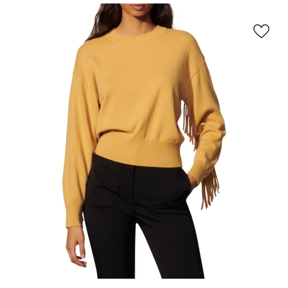 Sandro Wool-Cashmere Sweater With Fringe